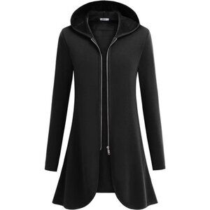 Women's Lightweight Zip-Up Hoodie-Oversized Tunic Sweatshirt‎ Cardigan w/ Pocket